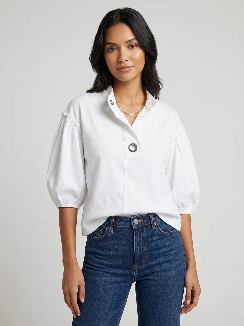 Zara - Puff-Sleeve Popover Top